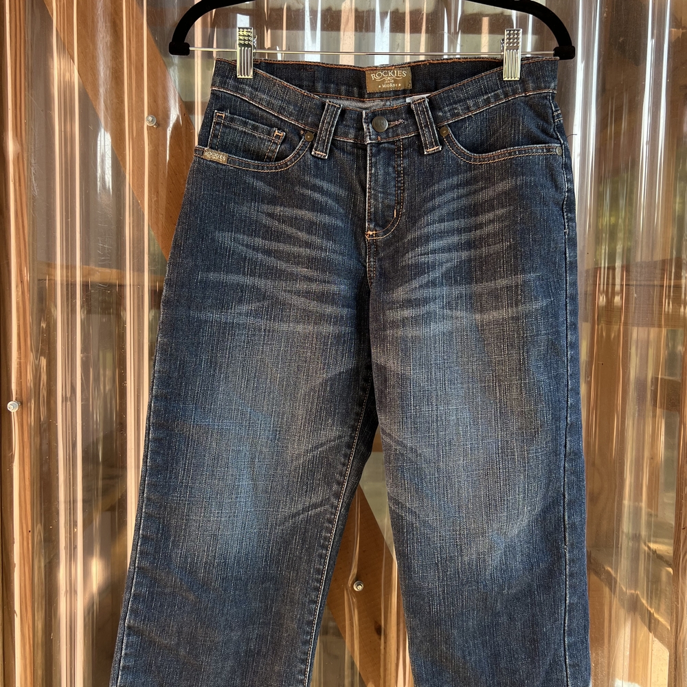 Womens ROCKIES CAPRIS SIZE 2 Blue Jeans